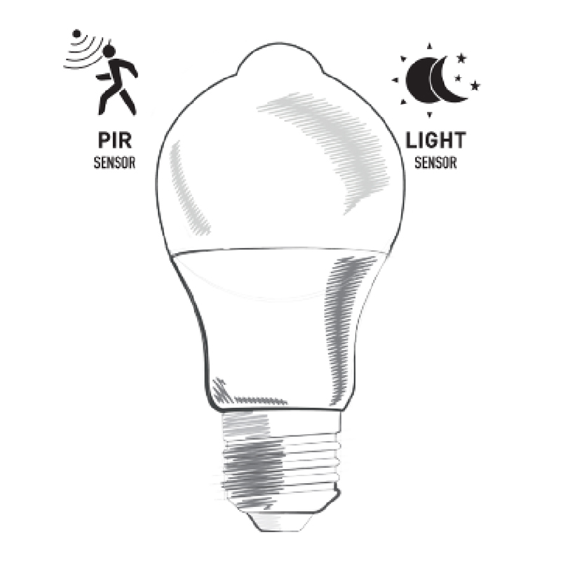 A60 PIR মোশন সেন্সর LED বাল্ব